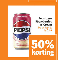  pepsi cola 50 zero sugar strawberries flavour cream actieprijs 