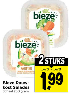  salade 250 bieze farmer salinas rauwkostsalade salades schaal 2stuks 