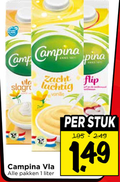  campina vla 1 camp pina slagroom zacht flip luchtig pakken liter vanilla stuk 