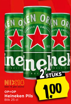 heineken blikjes bier 2 18 25 www nix18 alcohol pils blik stuks 1 00 