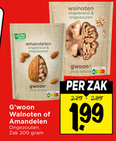  walnoten amandelen 200 ongebrand ongezouten gwoon natuur puur zak 