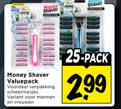  scheermesjes 25 shaver money valuepack voordeel mannen vrouwen pack 2 99 