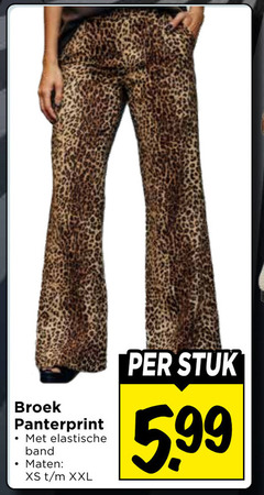  broek panterprint elastische band maten xxl stuk 5.99 