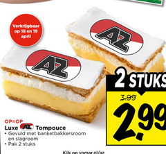  2 18 19 luxe tompouce gevuld banketbakkersroom slagroom pak stuks vomar.nl 3.99 