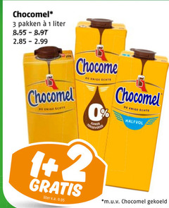  chocomel chocolademelk 1 2 3 pakken liter enige v.a. halfvol m.u.v gekoeld 