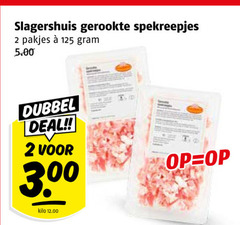 spekreepjes 2 slagershuis gerookte dubbel deal kilo 