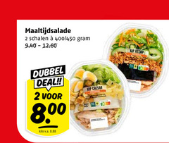  maaltijdsalade 2 schalen 400 450 dubbel deal kip caesar kilo v.a. 