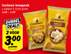  conimex kroepoek 2 zakken dubbel deal kilo v.a. cassave naturel 