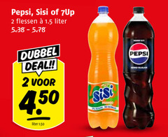  sisi 7-up pepsi cola frisdrank 2 flessen liter dubbel deal mango 