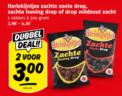  harlekijntjes drop 2 300 zachte zoete honing mildzout zacht zakken dubbel deal kilo 
