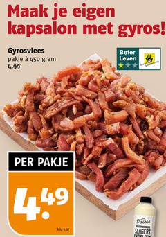  450 kapsalon gyros gyrosvlees pakje beter leven dierbescherming kilo slagers 