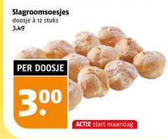  slagroomsoesjes 12 300 doosje stuks start maandag 