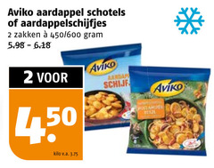  2 aviko aardappel schotels aardappelschijfjes zakken 450 600 kilo v.a. schijf 