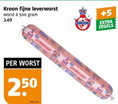  kroon leverworst 250 500 fijne worst kilo 5 zegels 