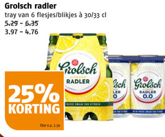  grolsch radler bier 6 25 tray blikjes 30 33 liter v.a. 0.0 