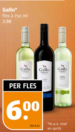  rode wijn witte rose 750 gallo fles ml family 00 60 liter m.u.v rosee spritz 