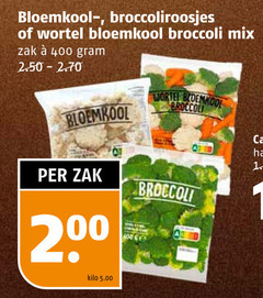  broccoli bloemkool 200 400 broccoliroosjes wortel mix zak kilo 