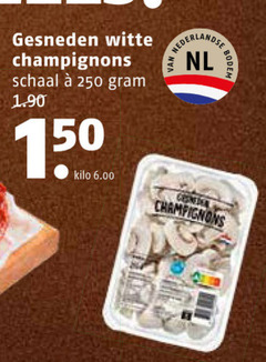  champignons 150 250 gesneden witte schaal kilo nl 