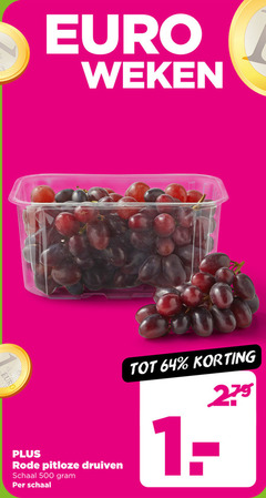  64 279 500 weken rode pitloze druiven schaal 