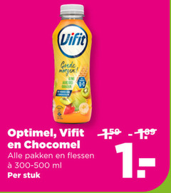  chocomel optimel vifit chocolademelk drinkyoghurt banaan pakken flessen 300-500 ml stuk 