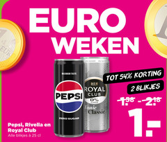  pepsi rivella royal club cola frisdrank 2 25 weken suiker taste blikjes zero sugar tonic classic 