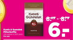  kanis en gunnink koffie 500 1885 koffiebranders filterkoffie pakken pak snelfiltermaling 