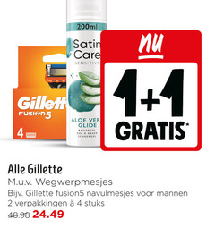  gillette satin care scheergel scheerschuim 1 2 4 fusion5 200ml sensitive aloe glide rasiergel gel raser wegwerpmesjes navulmesjes mannen stuks 