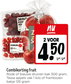 1 2 25 450 500 frambozen jumbo klasse druiven rood combikorting fruit rode blauwe bak tessa appels zak kilo bakje 