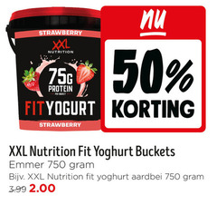 yoghurt 50 750 strawberry xxl nutrition protein bucket fit emmer aardbei 3.99 