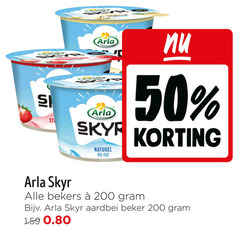  arla vruchtenyoghurt yoghurt 50 200 skyr naturel bekers aardbei beker 