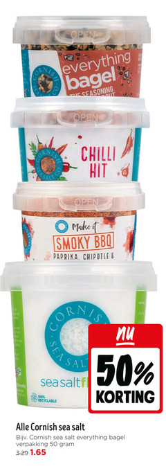  50 100 open bagel seasoning out sea salt chilli hit make it smoky bbq paprika chipotle high tide and white tips recyclable everything 