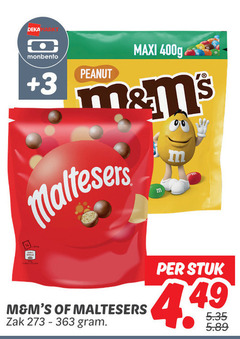  maltesers m en ms chocoladepindas chocolade deka monbento peanut maxi 3 00 zak stuk 