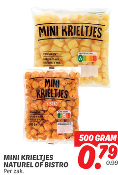  krieltjes 10 15 500 mini voorgekookt bakken min airfryer bistro nutri score naturel zak 