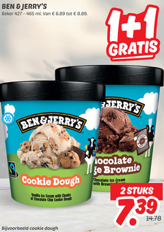  ben and jerrys ijsspecialiteit 1 2 beker ml diepvries grange lives fairtrade cookie dough vanilla ice cream with chunks chocolate chip brownie brown stuks 