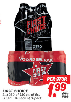  first choice cola 4 6 250 330 500 taste america zero sugar calories regular co blik ml fles pack re stuk 