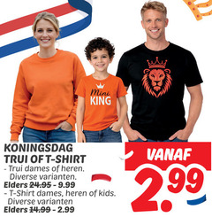  koningsdag mini king trui shirt dames heren elders kids 
