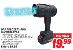  2 draadloze turbo luchtblazer vermogen 350w snelheid rpm lichtgewicht gebruiksvriendelijk batterijen elders stuk 