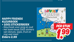 happy friends kleurboek stickerboek jong oud boek stickers donuts ijsjes fruit elders lovely colouring book stuk 1 9 
