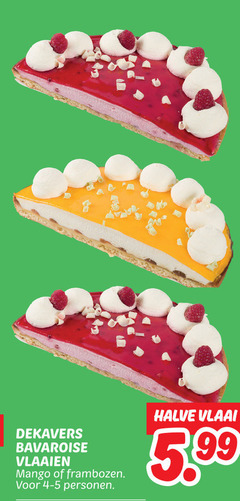  dekavers bavaroise vlaaien mango frambozen personen halve vlaai 5 99 