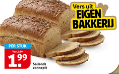  brood stuk sallands zonnepit vers bakkerij 