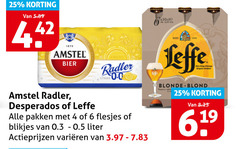  amstel leffe desperados radler bier blikjes speciaalbieren 4 6 25 1870 0.0 citroen pakken liter varieeren vel blonde blond 