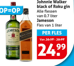  johnnie walker whisky gin 1 jameson triple distilled black label flessen liter fles 