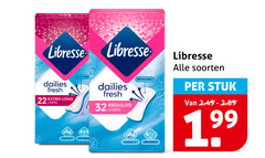 libresse maandverband inlegkruisjes 22 32 dailies fresh liners regular breathable absorbent soorten stuk 