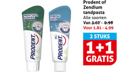  prodent zendium tandpasta 1 2 menthol power fresh gel 4in1 soorten stuks 