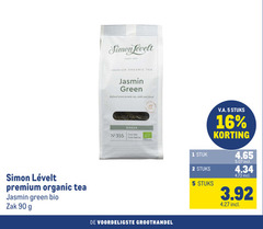  simon levelt thee 1 2 5 16 90 premium organic tea jasmin green bio zak refined mild and floral loose leaf l wereld groothandel stuk stuks v.a. 