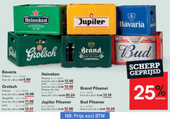  heineken bavaria grolsch 0.0 jupiler brand krat bier 4 6 12 16 24 25 30 33 45 100 trade lieshout wylre bierbrouwerij pilsener beugelfles fles doos bud america king scherp geprijsd 