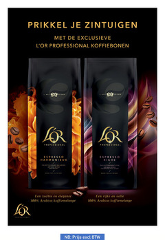  douwe egberts l or koffiebonen 100 prikkel zintuigen exclusieve professional du cafe espresso velvety elegant balanced with notes stone fruit and nuts riche full bitter chocolate sweet caramel beans for all drinks zachte elegante arabica koffiemelange rijke volle 