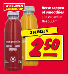  2 500 verse smoothie appel banaan sappen smoothies fles ml flessen 