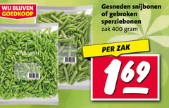  snijbonen sperziebonen 400 gesneden gebroken zak 