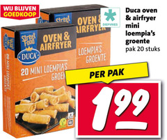  duca loempia 20 mini street food oven airfryer groen groente diepvries pak stuks 
